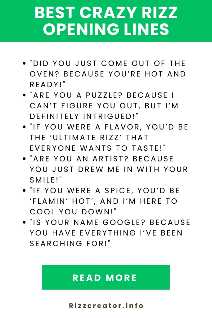 Best Crazy Rizz Opening Lines