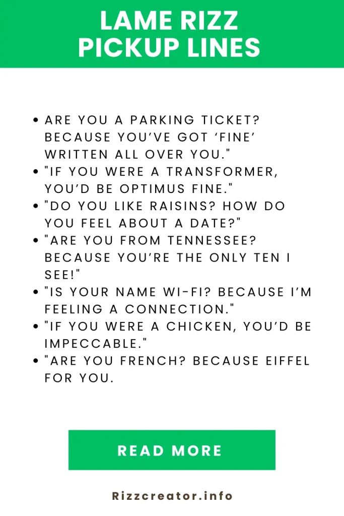 Lame Rizz Pickup Lines