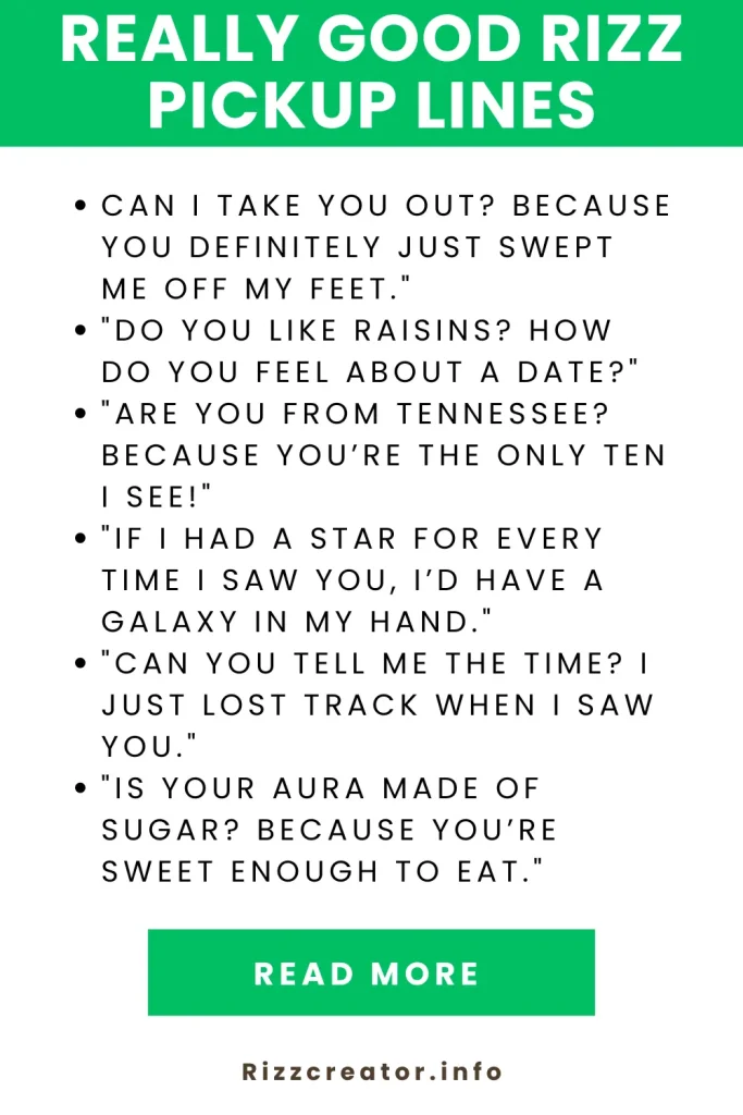 Really Good Rizz Pickup Lines