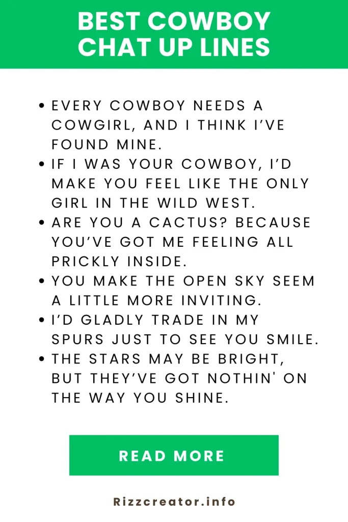 Best Cowboy Chat Up Lines