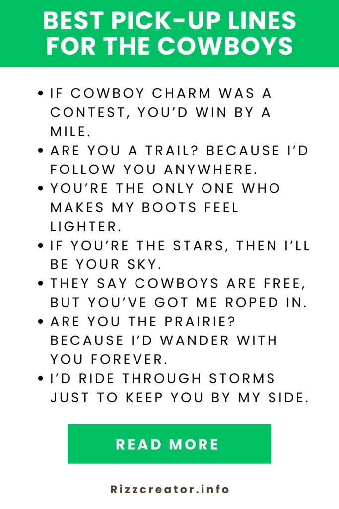 Best Pick-Up Lines for the Cowboys