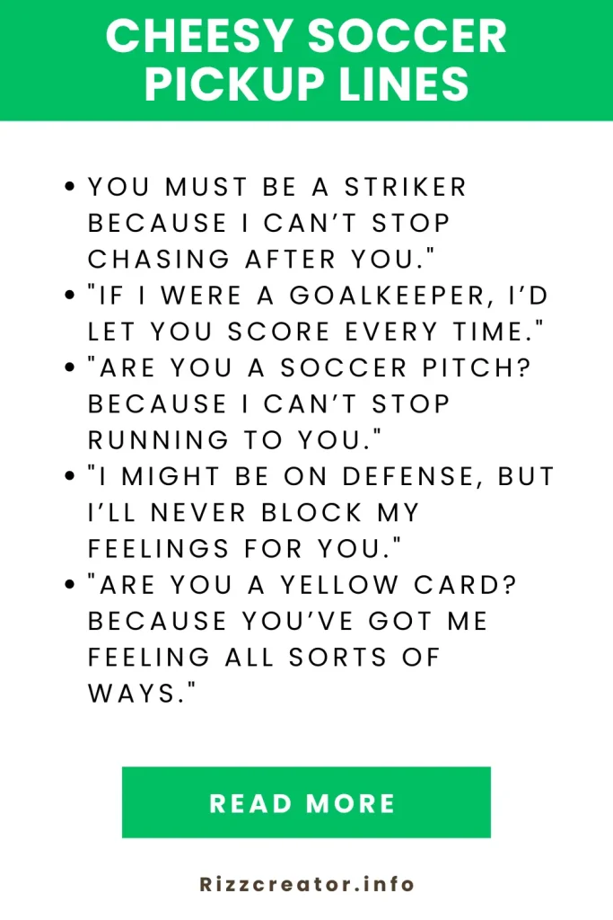 Cheesy Soccer Pickup Lines