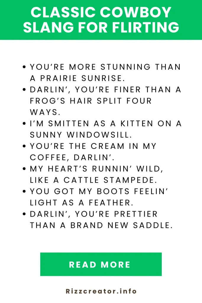Classic Cowboy Slang for Flirting