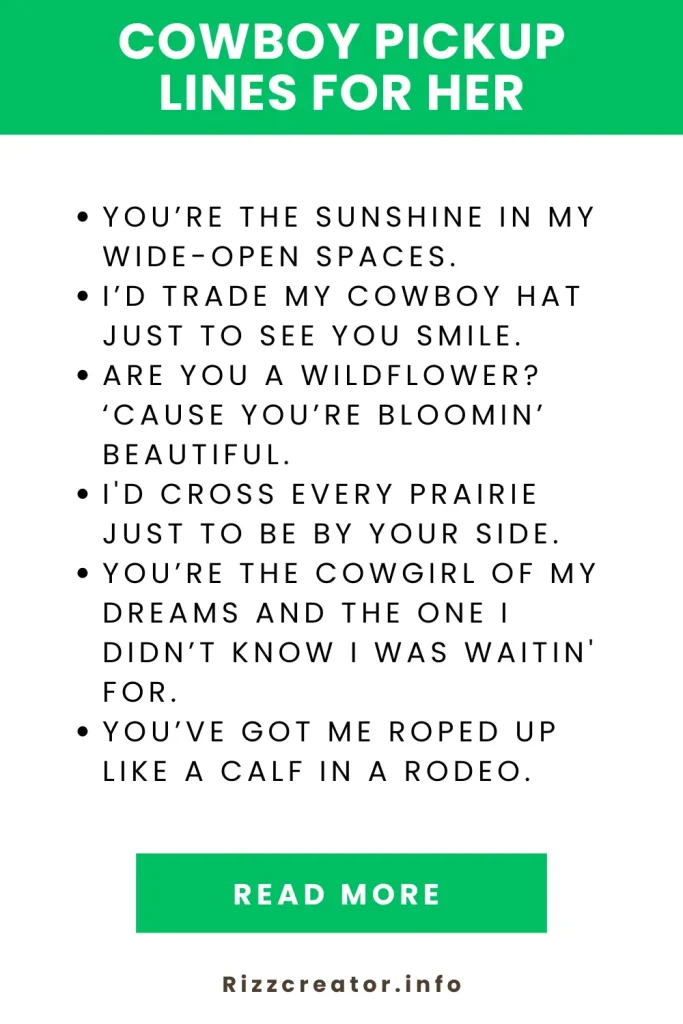 Cowboy Pickup Lines for Her