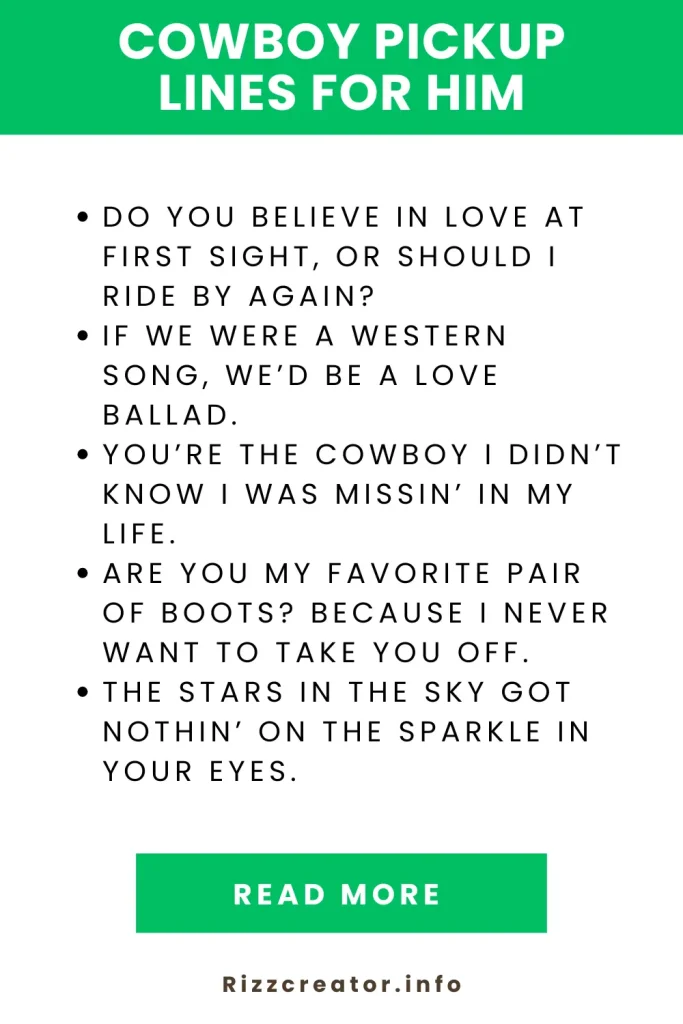 Cowboy Pickup Lines for Him
