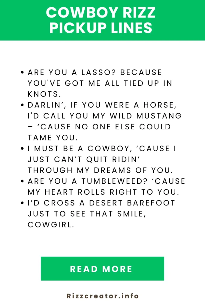 Cowboy Rizz Pickup Lines