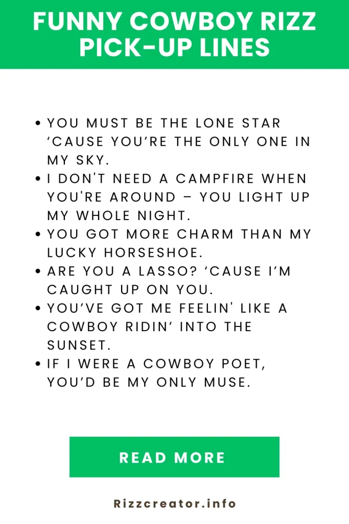 Funny Cowboy Rizz Pick-Up Lines