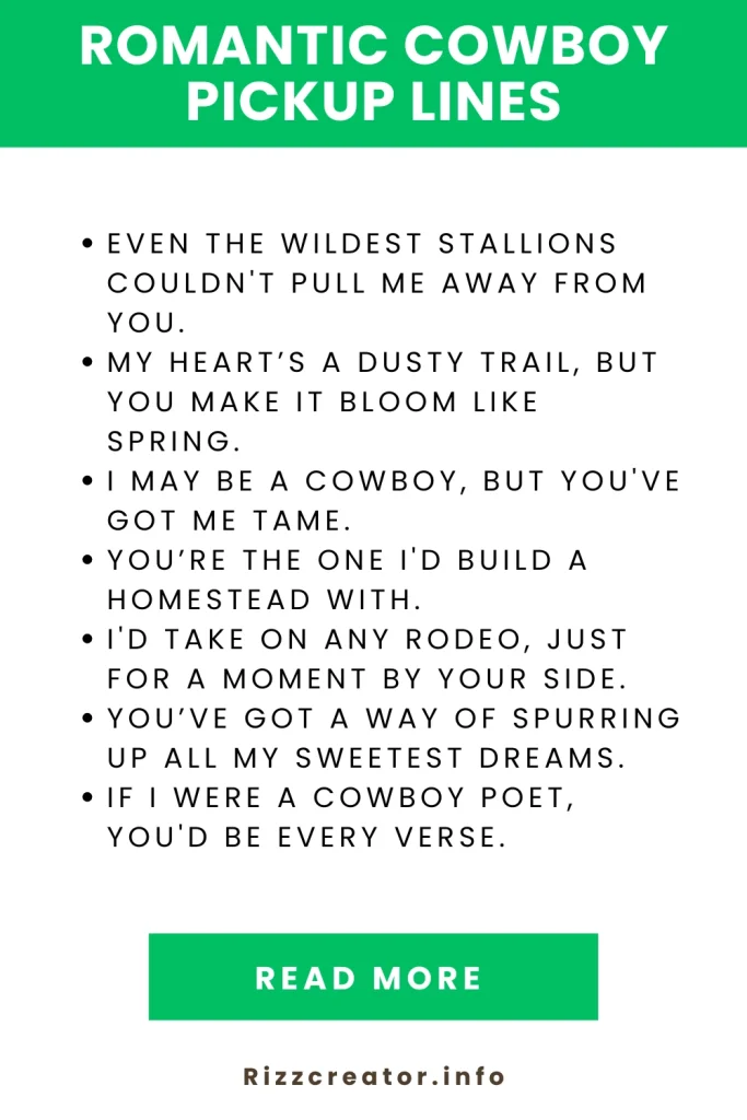 Romantic Cowboy Pickup Lines