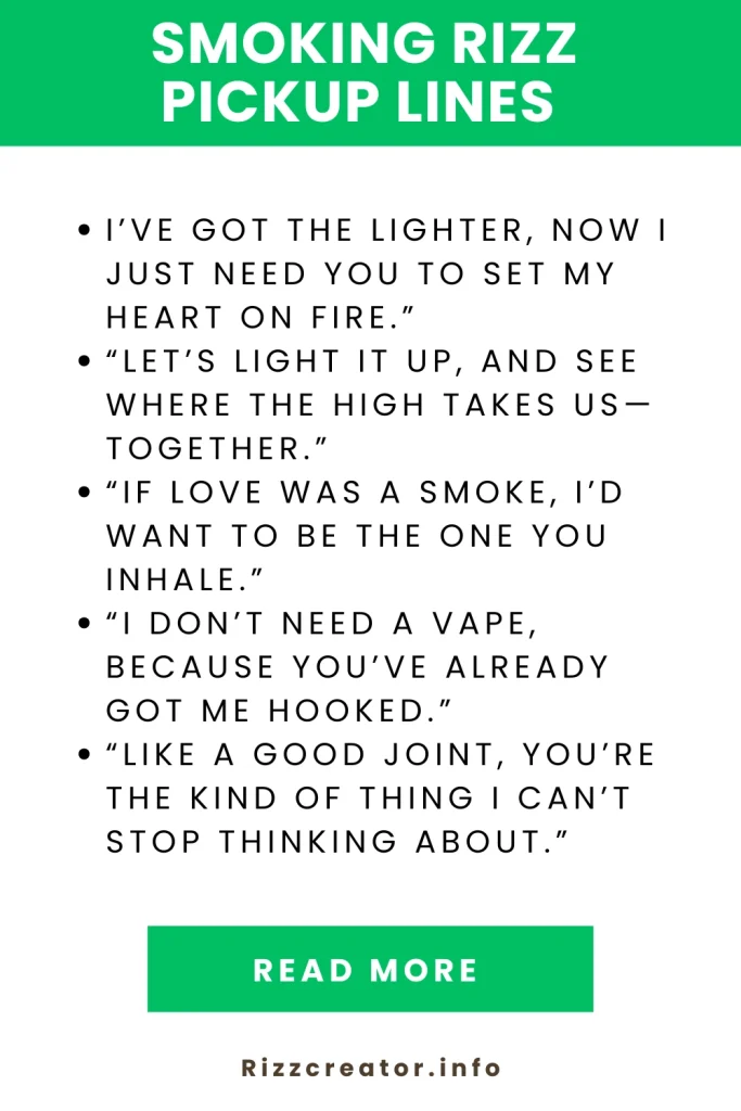 Smoking Rizz Pickup Lines