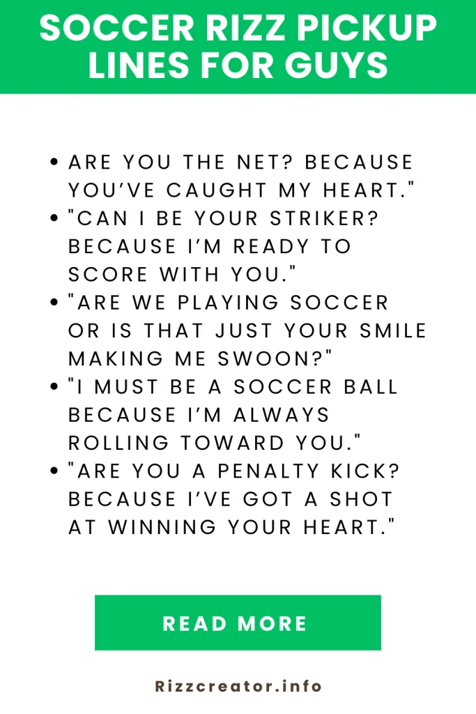 soccer rizz pickup lines for guys