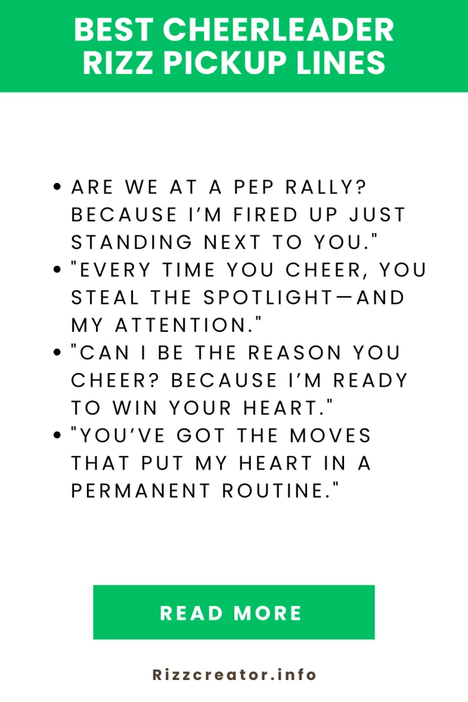 best cheerleader rizz pickup lines