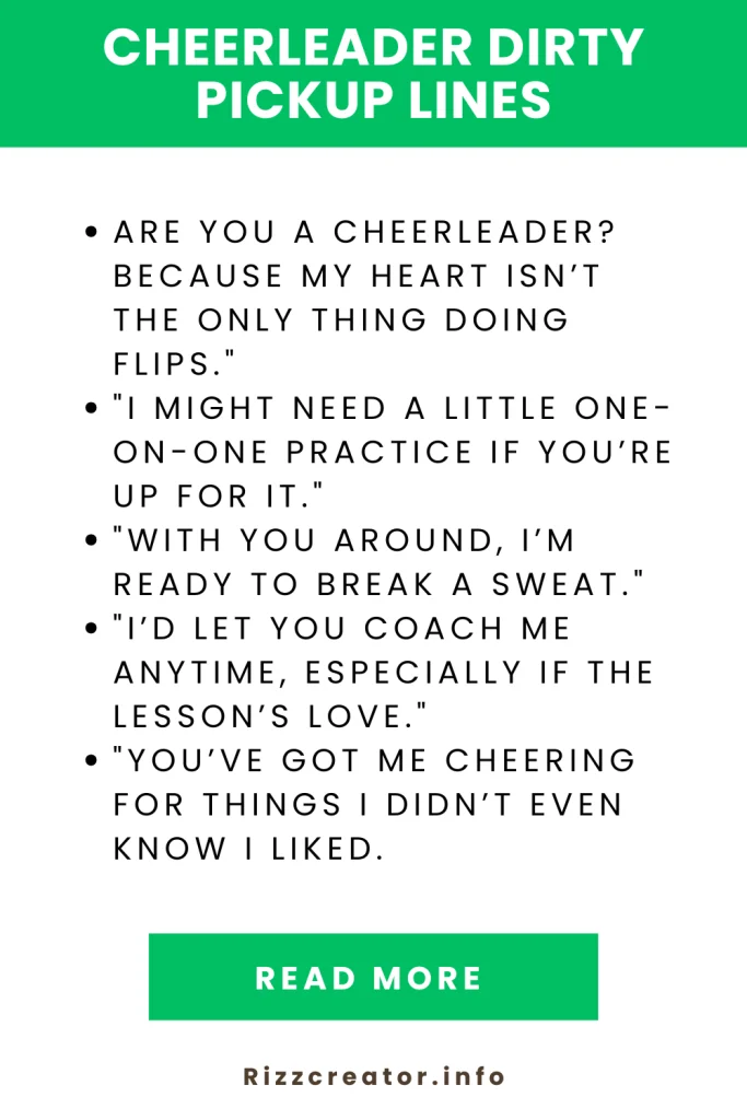 cheerleader dirty pickup lines