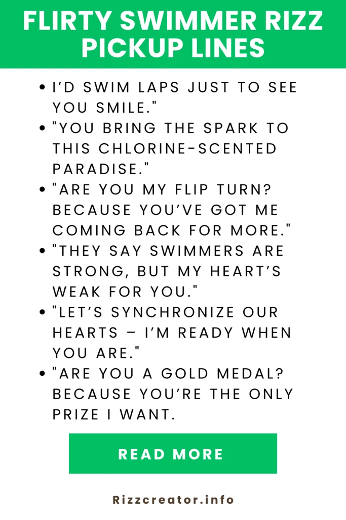 flirty swimmer rizz pickup lines