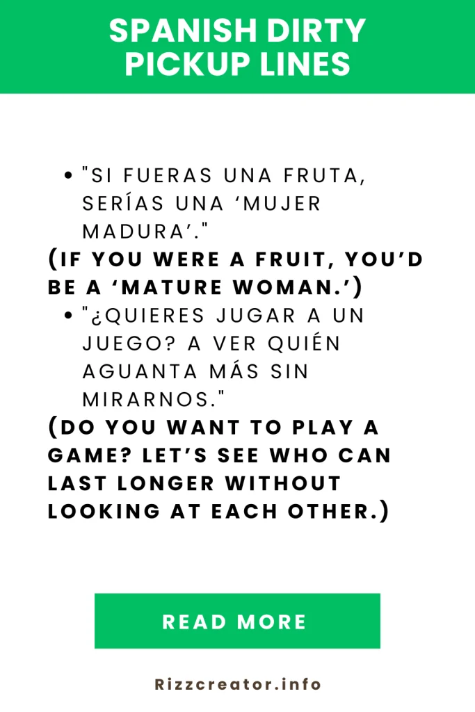 spanish dirty pickup lines